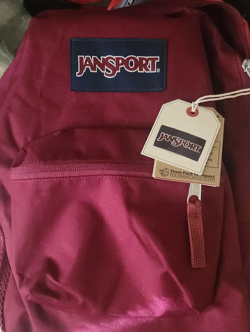 Jansport Burgundy Everyday Transport russet red Backpack with Front Pocket